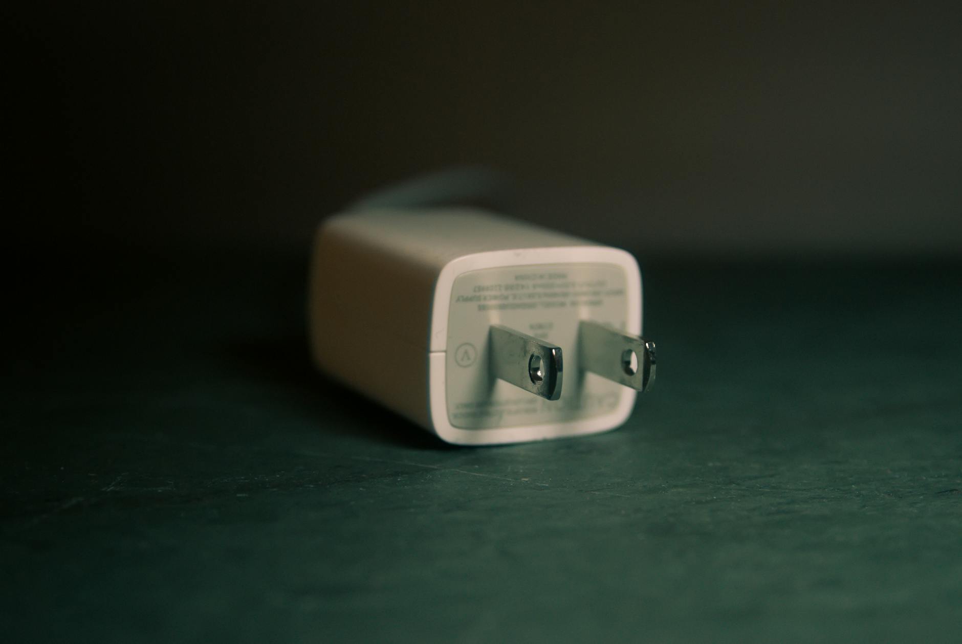 white travel adapter